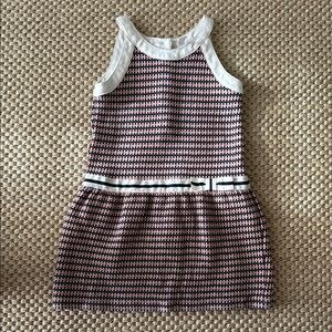 Janie and Jack Brown White Pleated Halter Dress Tennis style size 5 Years